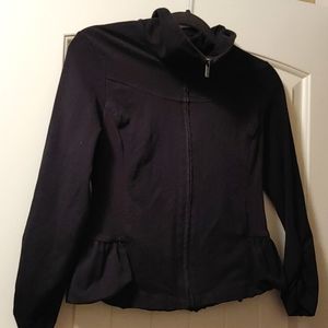 3/$25 JOCKEY  Black ruffled athletic jacket size child us XS